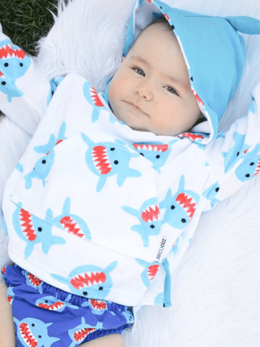 Zoocchini πόντσο θαλάσσης upf50+ sherman the shark για αγόρι - Zoocchini