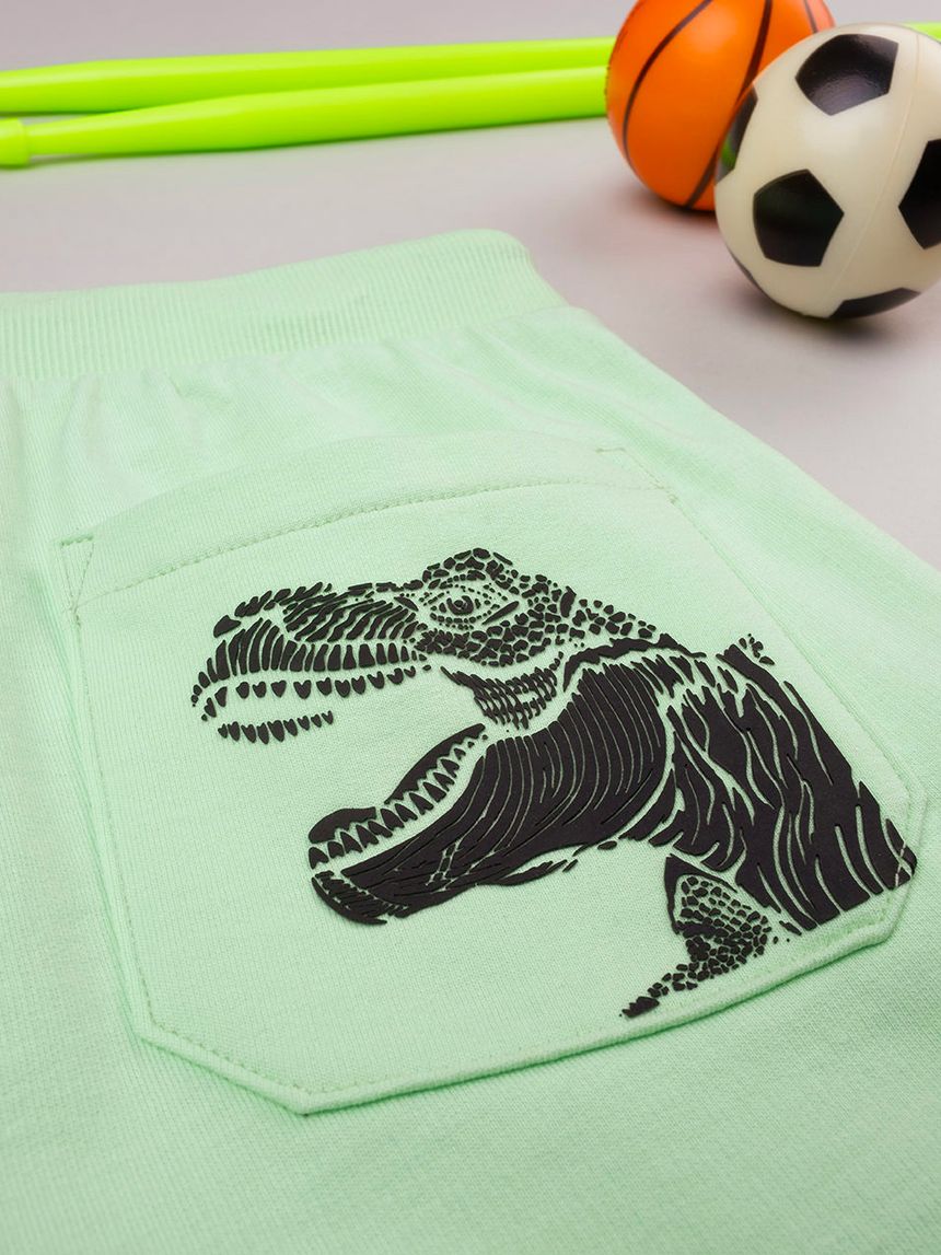παιδική βερμούδα πράσινη t-rex για αγόρι - Prénatal