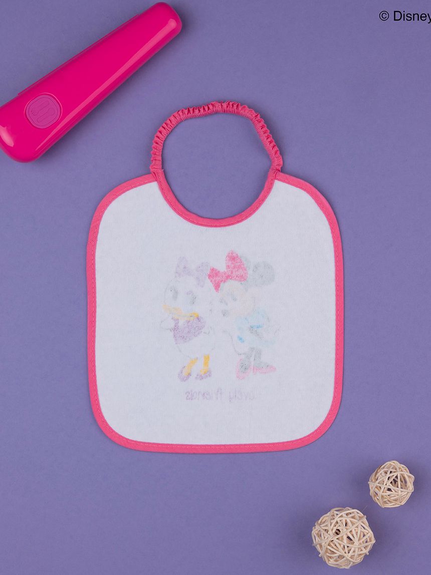 βρεφική σαλιάρα λευκή πετσετέ minnie & daisy για κορίτσι - Prénatal