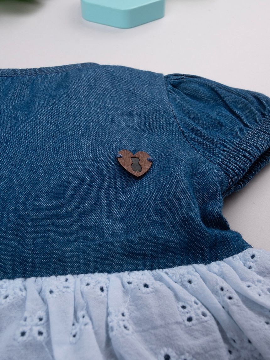 βρεφικό φορεματάκι denim chambray με δαντέλα για κορίτσι - Prénatal