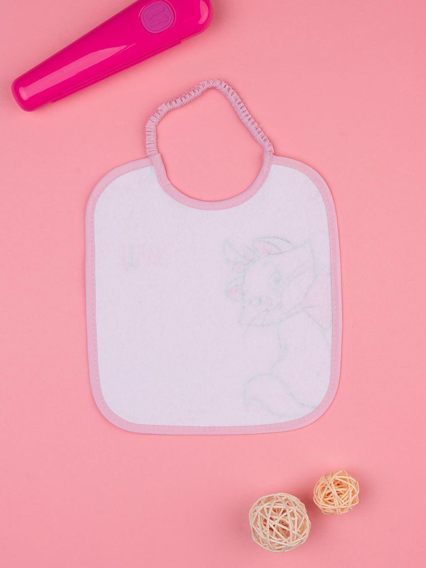 βρεφική σαλιάρα λευκή πετσετέ marie για κορίτσι - Prénatal