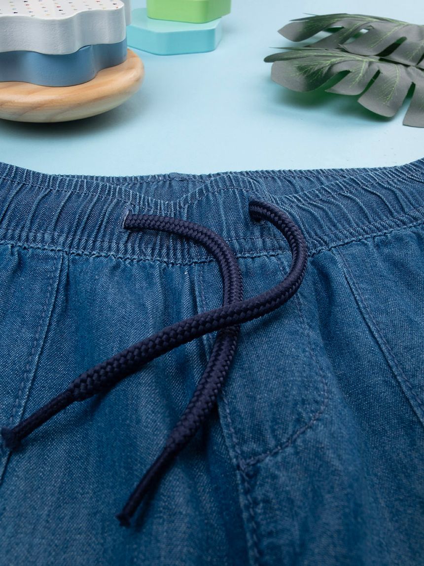 παιδική τζιν βερμούδα μπλε chambray για αγόρι - Prénatal