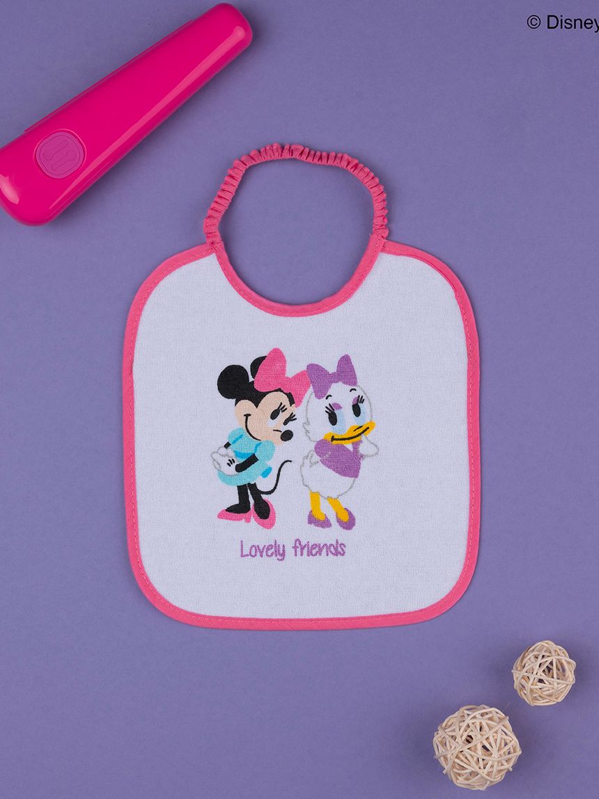 βρεφική σαλιάρα λευκή πετσετέ minnie & daisy για κορίτσι - Prénatal