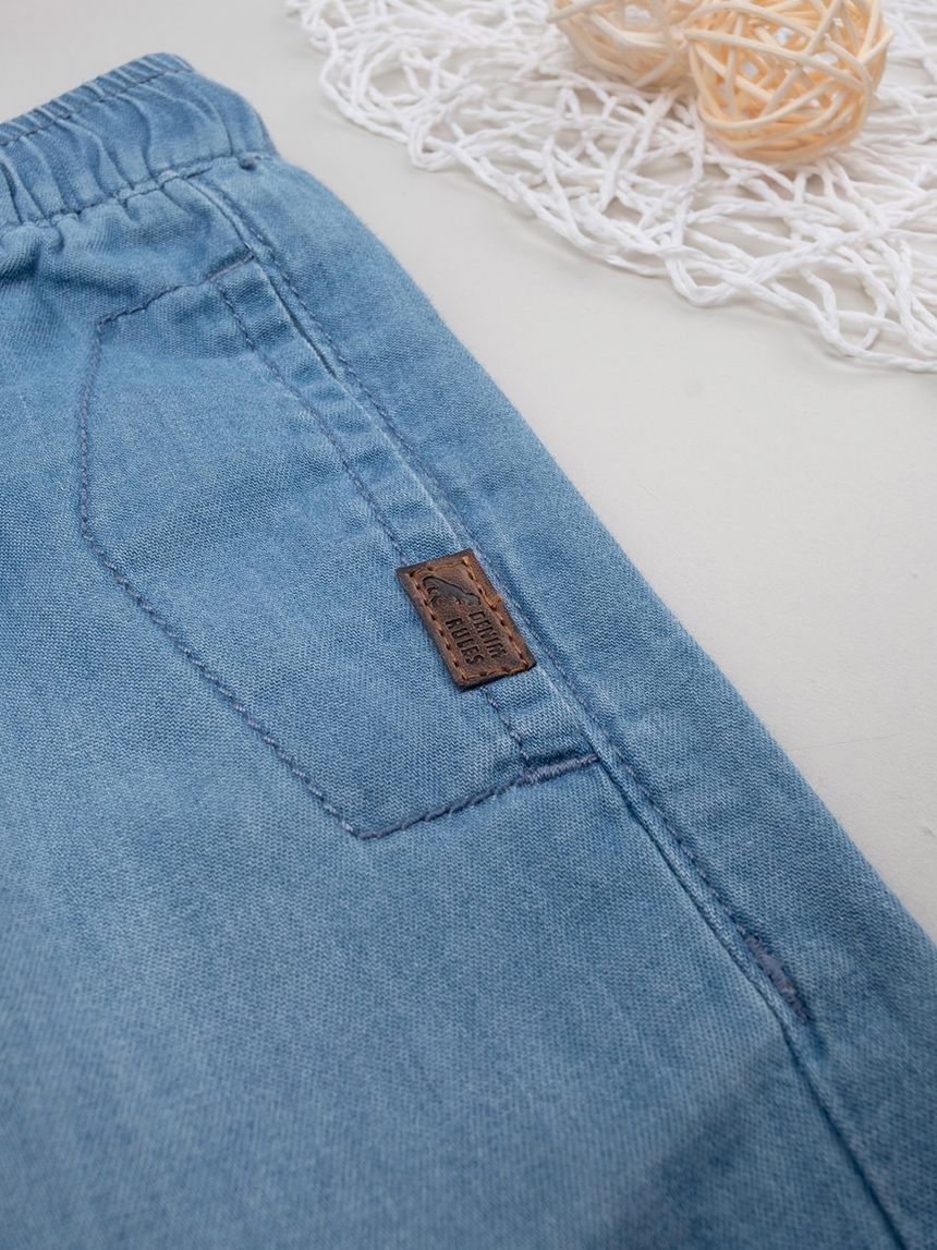 παιδική τζιν βερμούδα μπλε ανοιχτό chambray για αγόρι - Prénatal