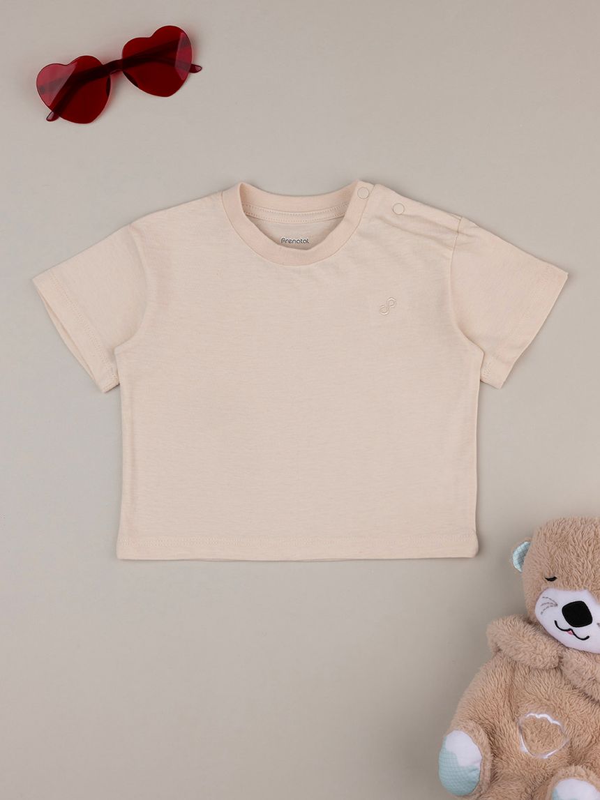 βρεφικό t-shirt basic μπεζ "άπειρο" για αγόρι - Prénatal