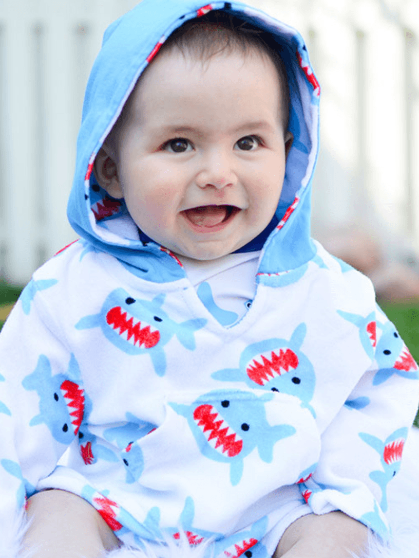 Zoocchini πόντσο θαλάσσης upf50+ sherman the shark για αγόρι - Zoocchini