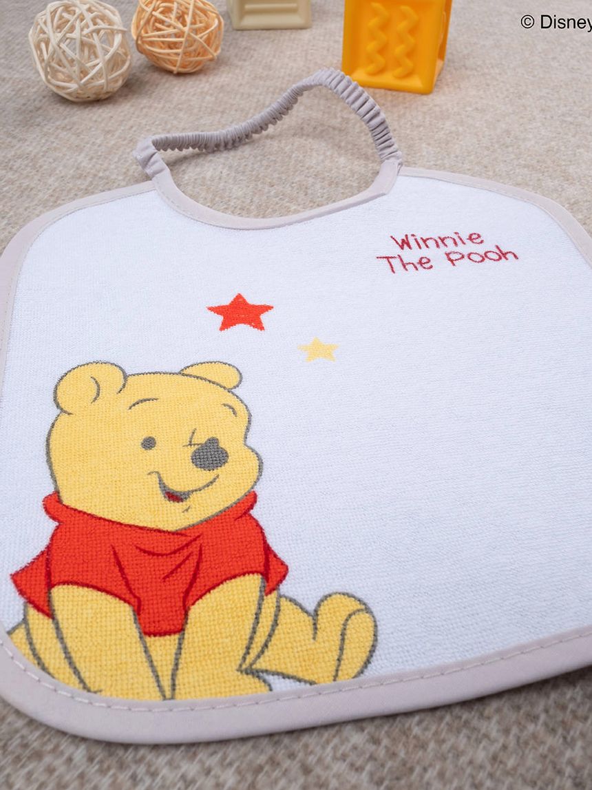 βρεφική σαλιάρα λευκή πετσετέ winnie για αγόρι - Prénatal