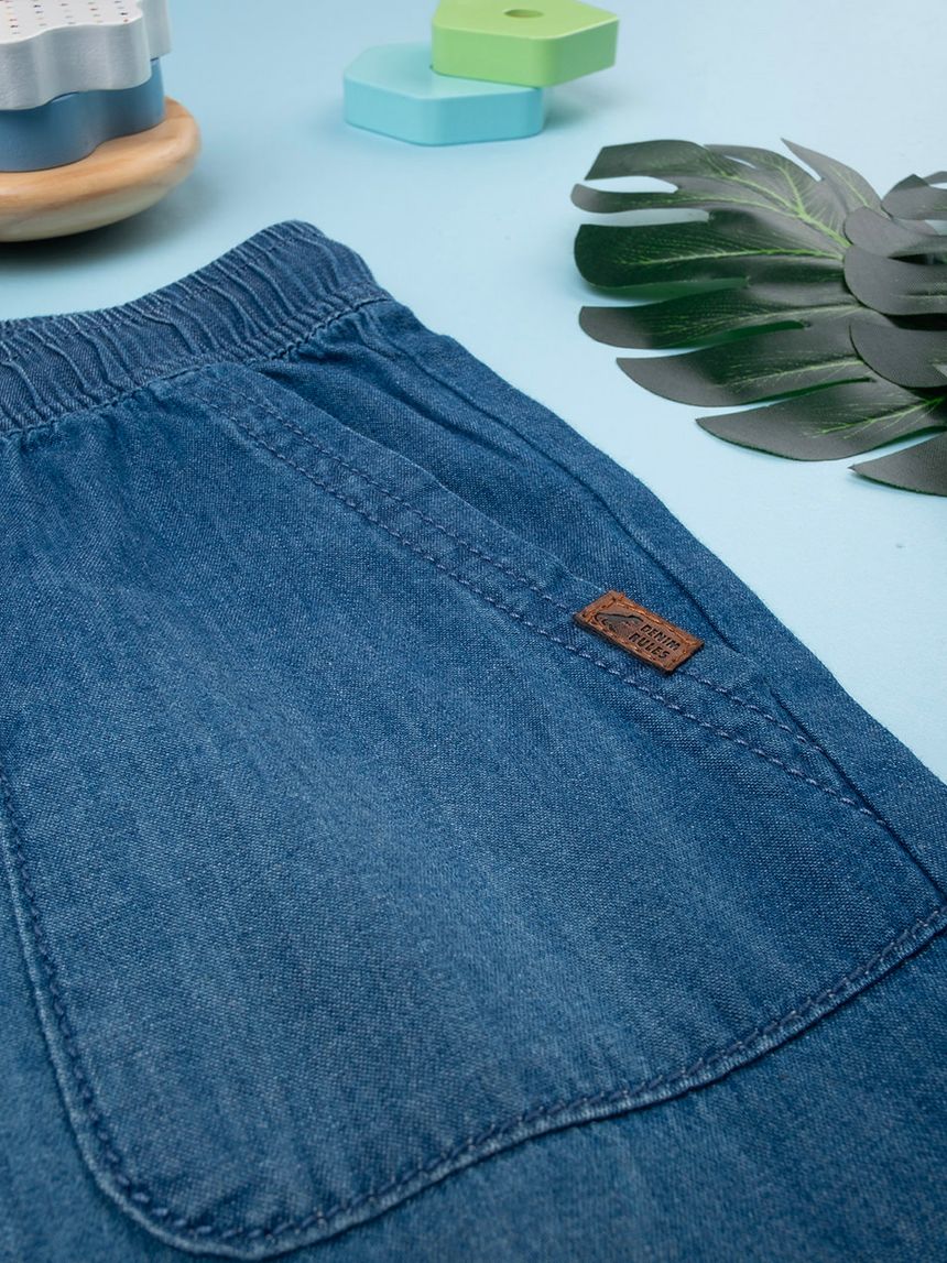 παιδική τζιν βερμούδα μπλε chambray για αγόρι - Prénatal