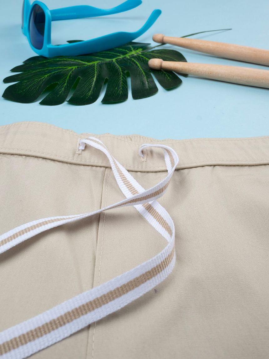 παιδικό σορτσάκι μπεζ ποπλίνα για αγόρι - Prénatal