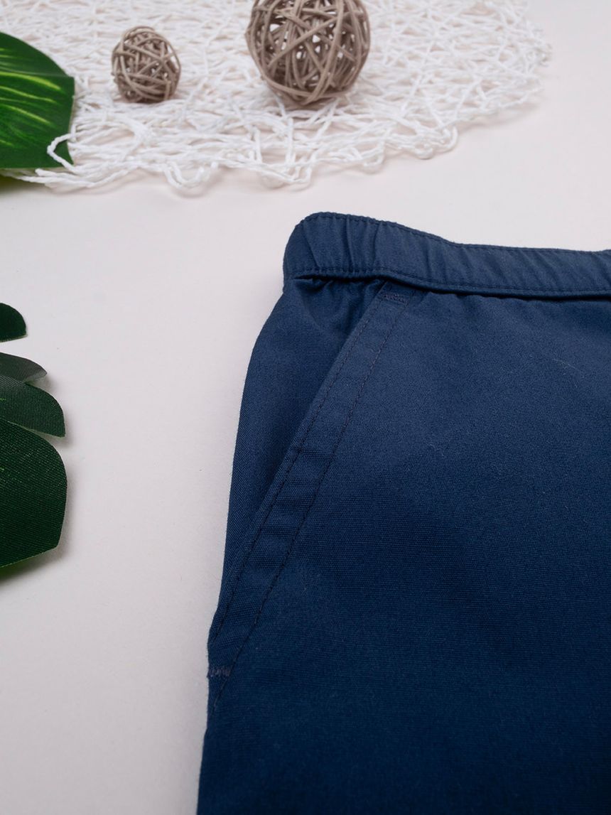 παιδικό σορτσάκι μπλε ποπλίνα για αγόρι - Prénatal