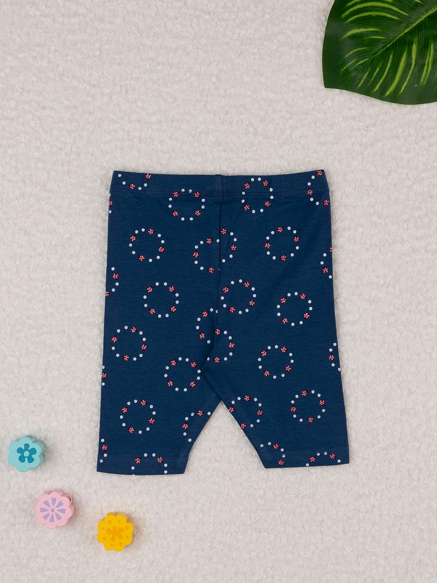 βρεφικό κολάν 3/4 μπλε με πασχαλίτσες για κορίτσι - Prénatal