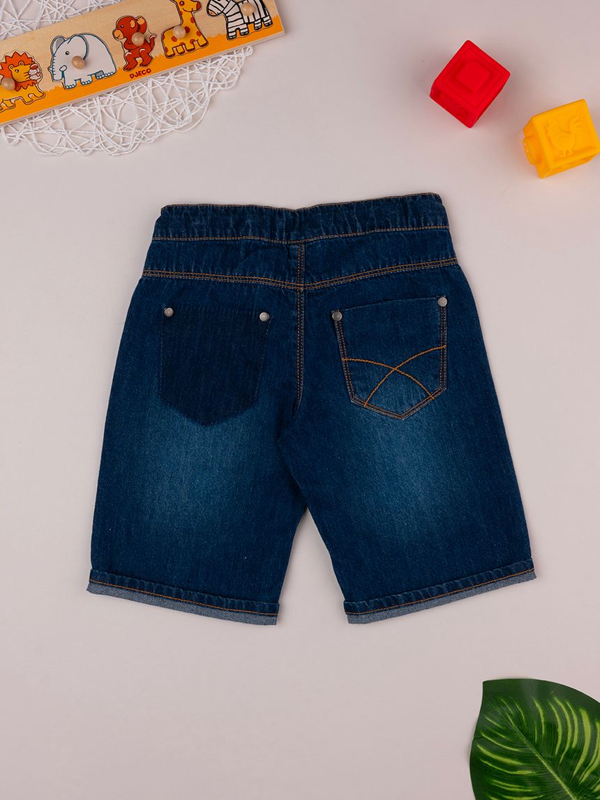 παιδική τζιν βερμούδα μπλε safari για αγόρι - Prénatal