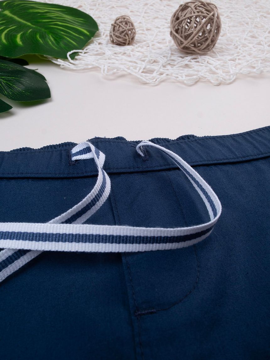 παιδικό σορτσάκι μπλε ποπλίνα για αγόρι - Prénatal