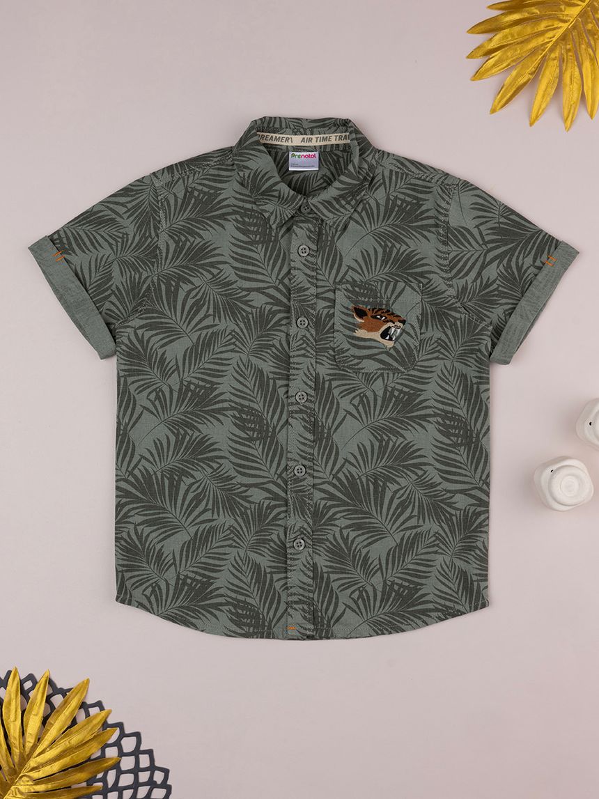 παιδικό πουκάμισο λινό safari για αγόρι - Prénatal