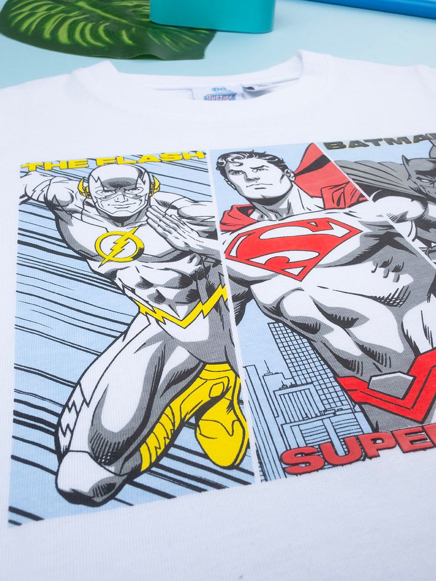 παιδική πιτζάμα λευκή/γκρι superheroes για αγόρι - Prénatal