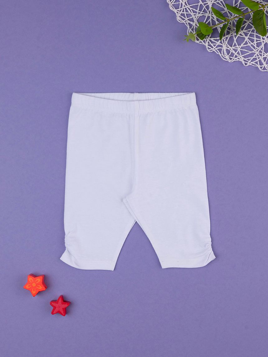 βρεφικό κολάν 3/4 λευκό με σούρα για κορίτσι - Prénatal