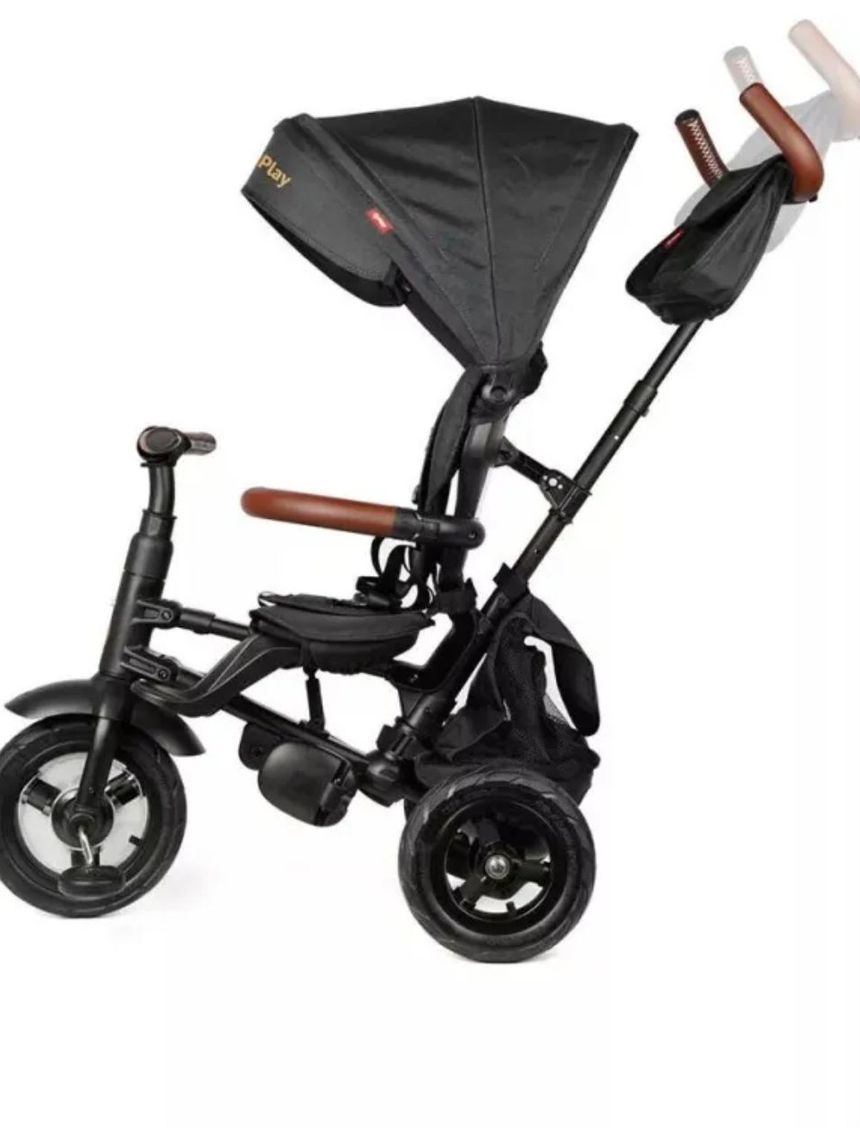 Qplay rito deluxe air wheels μαύρο- σπαστό τρίκυκλο ποδηλατάκι 01-1212068-02 - QPLAY