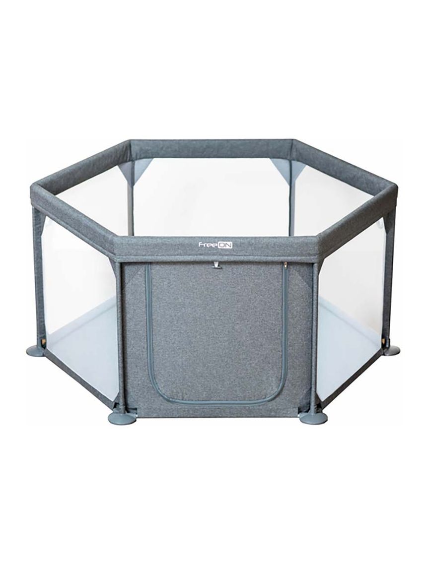 Freeon παρκοκρέβατο εξάγωνο zebra grey 117x67cm, 44459 - Freeon