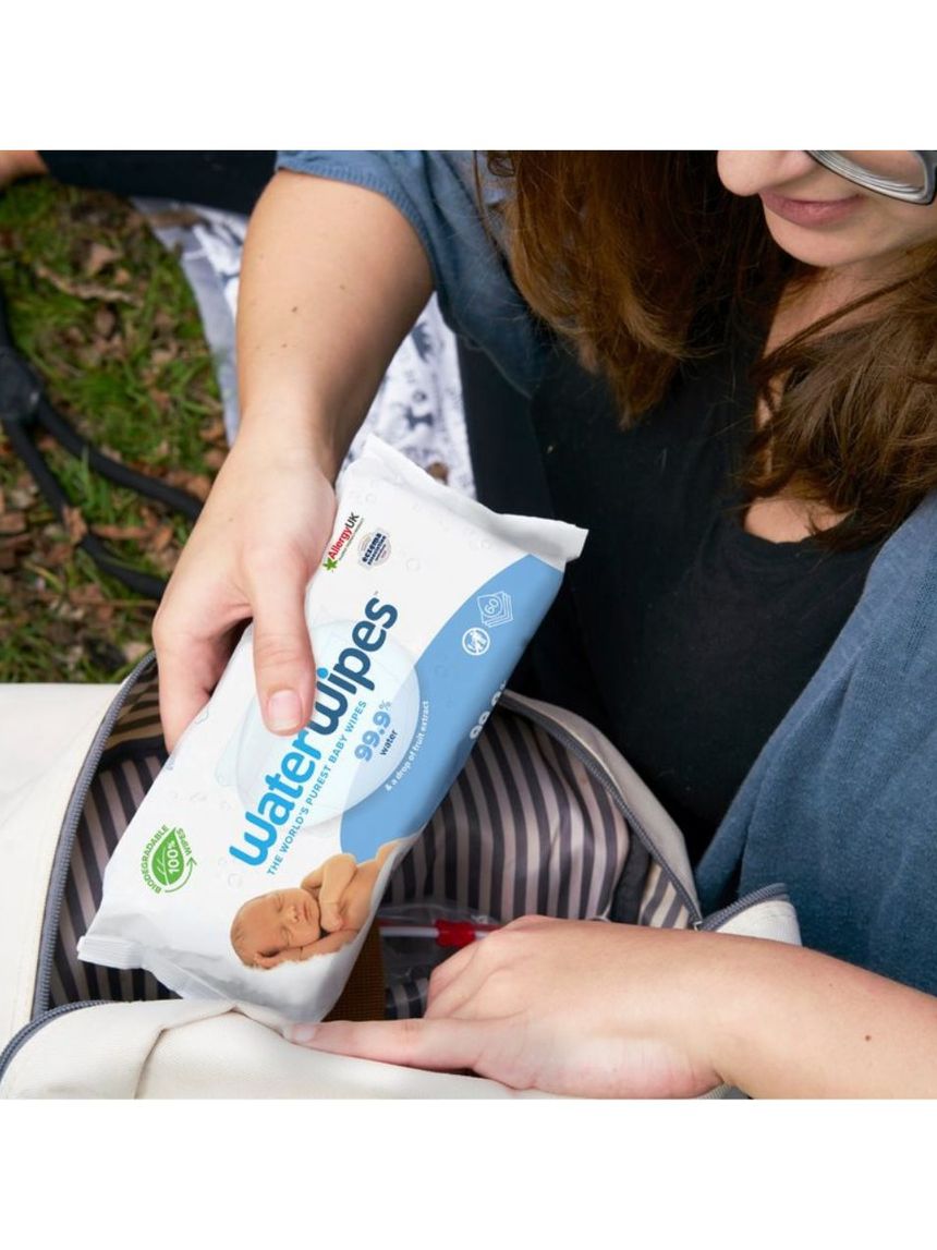 Waterwipes, monthly pack, 100% plastic-free άοσμα μωρομάντηλα, 99.9% νερό, 12x60τμχ ib/420036 - WaterWipes