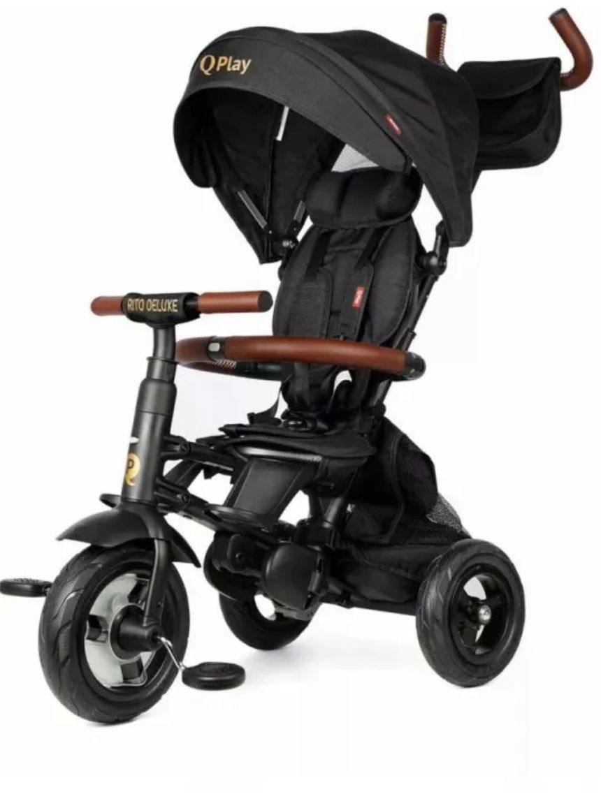 Qplay rito deluxe air wheels μαύρο- σπαστό τρίκυκλο ποδηλατάκι 01-1212068-02 - QPLAY