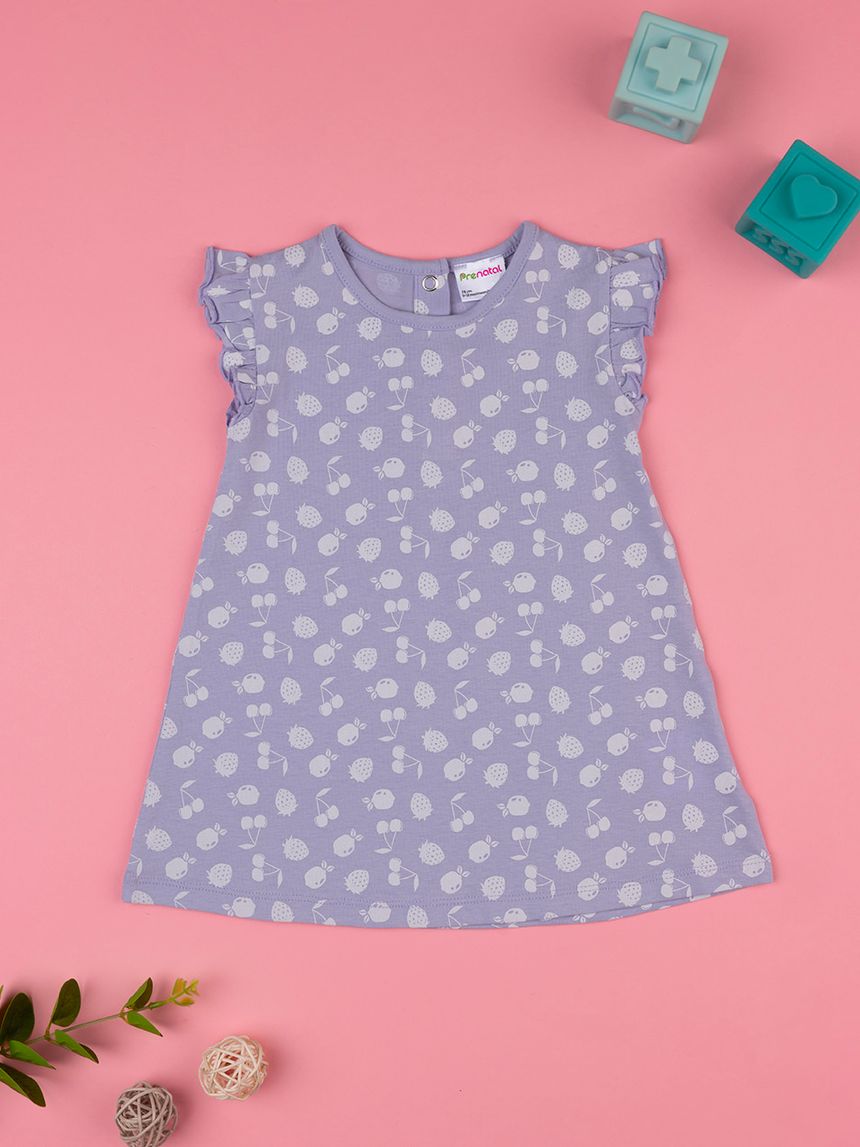 βρεφικό φόρεμα λιλά με φρούτα για κορίτσι - Prénatal