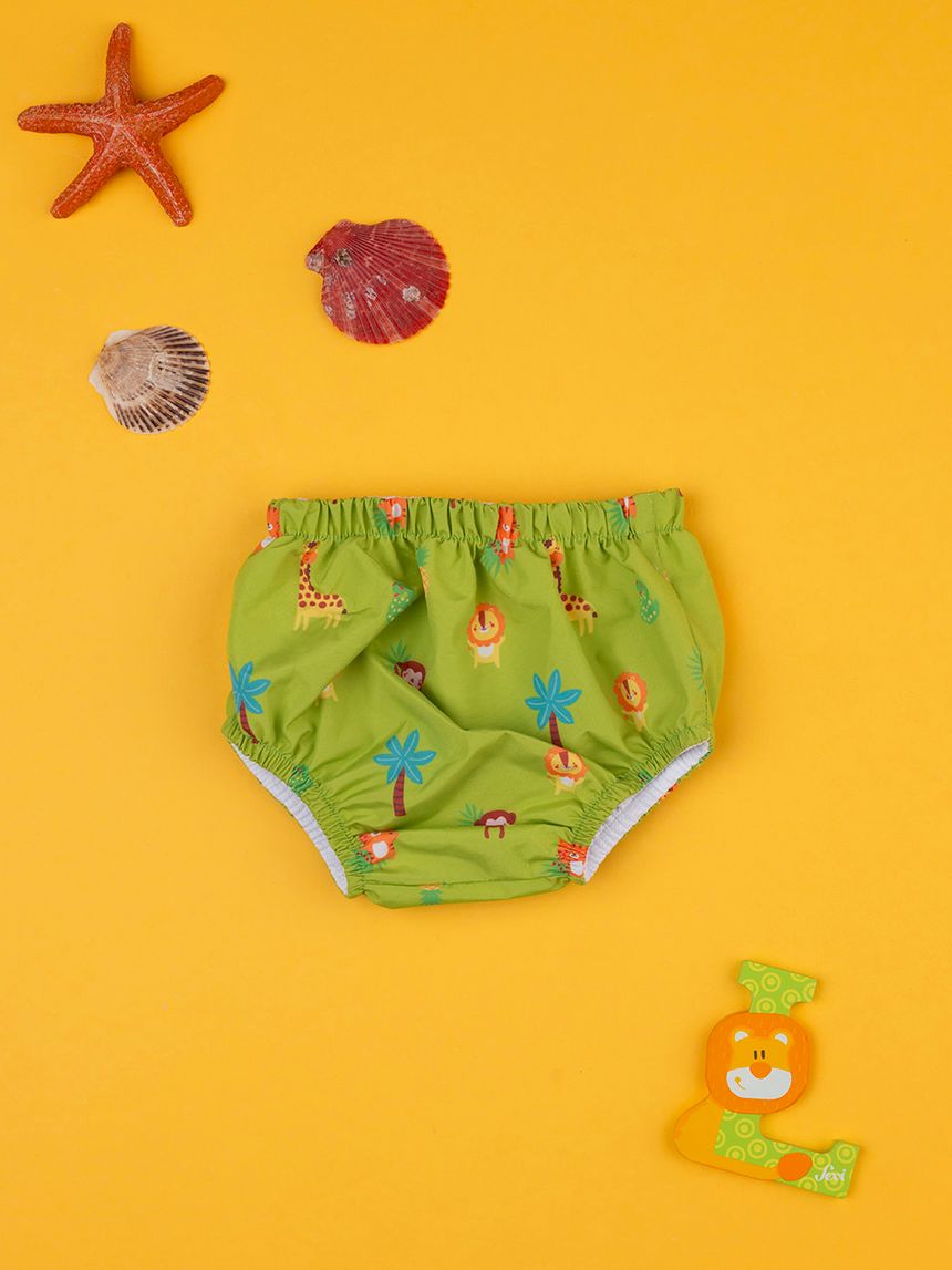 βρεφικό μαγιό πάνα πράσινο jungle για αγόρι - Prénatal