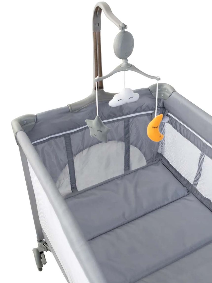Freeon παρκοκρέβατο 2 επιπέδων 125x65cm elephants grey, 81514 - Freeon