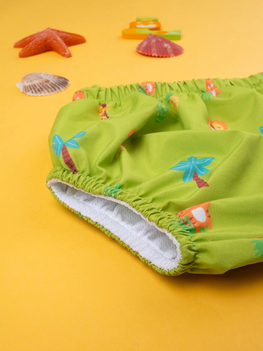 βρεφικό μαγιό πάνα πράσινο jungle για αγόρι - Prénatal