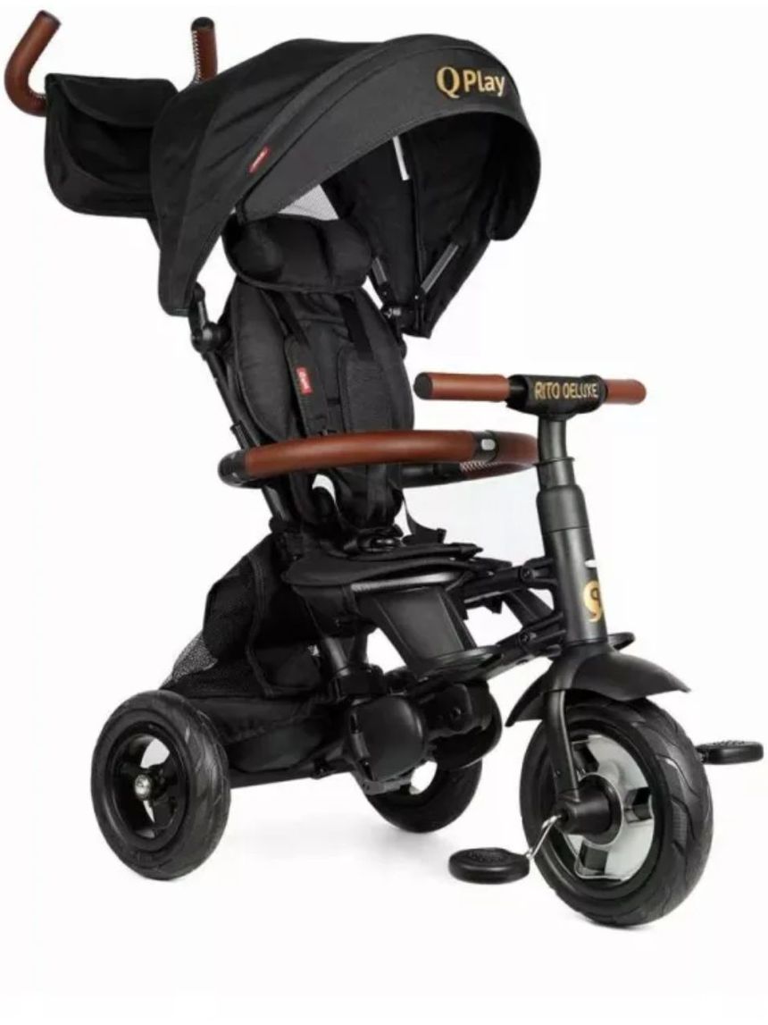 Qplay rito deluxe air wheels μαύρο- σπαστό τρίκυκλο ποδηλατάκι 01-1212068-02 - QPLAY