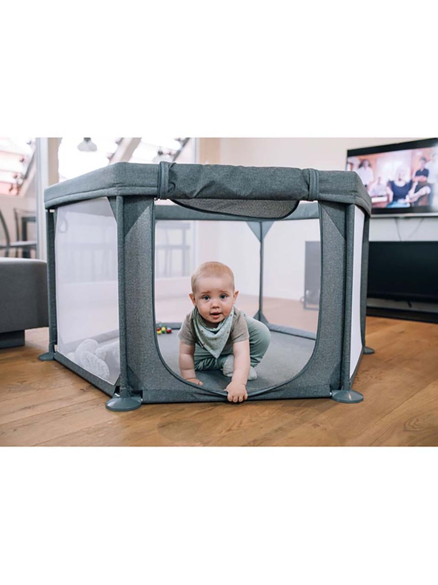 Freeon παρκοκρέβατο εξάγωνο zebra grey 117x67cm, 44459 - Freeon