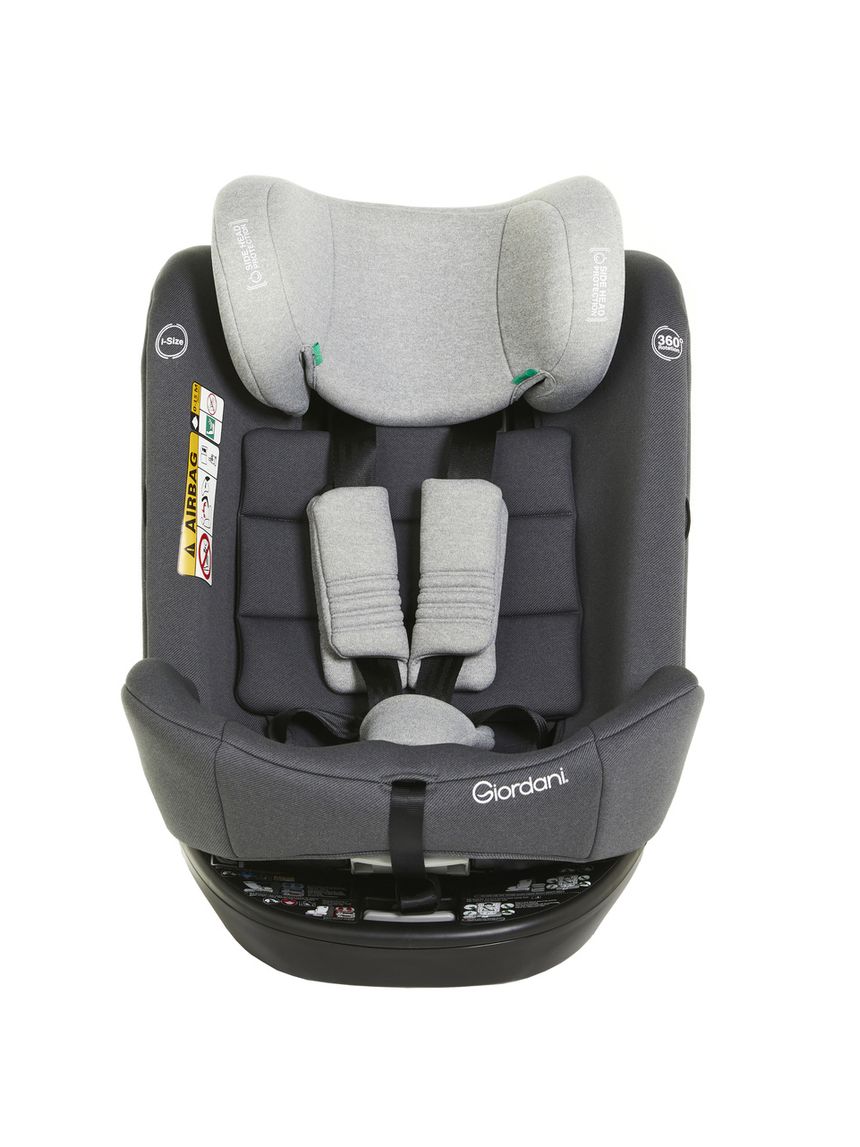 Giordani κάθισμα αυτοκινήτου titano i-size (40-150cm) 360° isofix γκρι ανοιχτό - Giordani