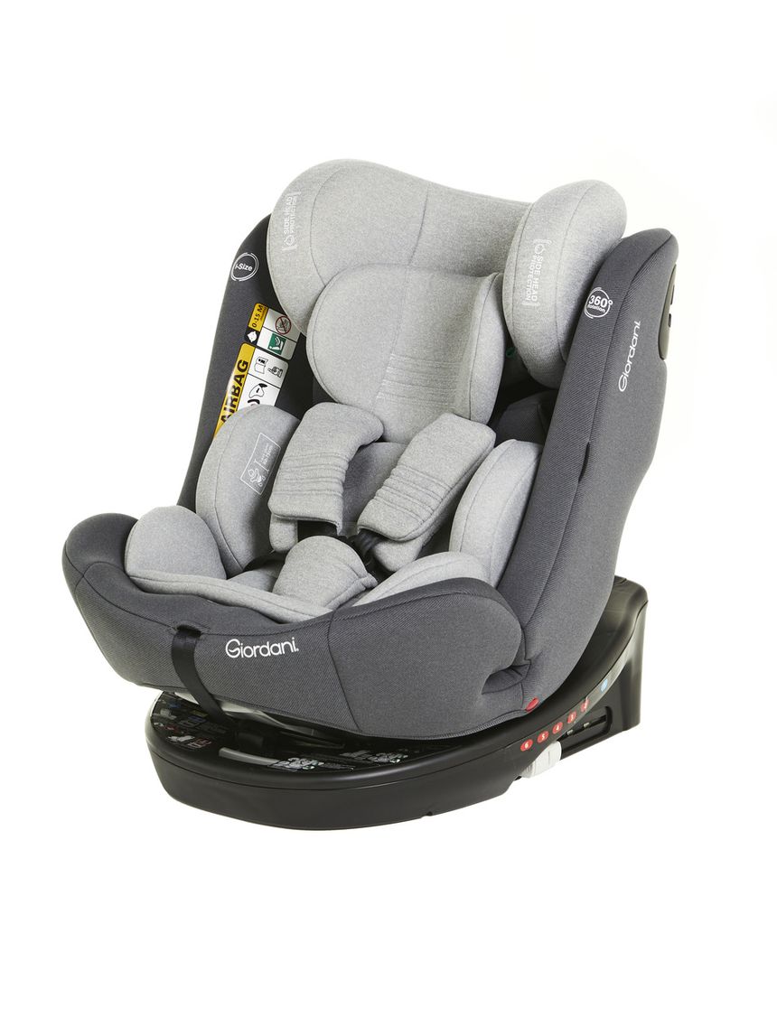 Giordani κάθισμα αυτοκινήτου titano i-size (40-150cm) 360° isofix γκρι ανοιχτό - Giordani