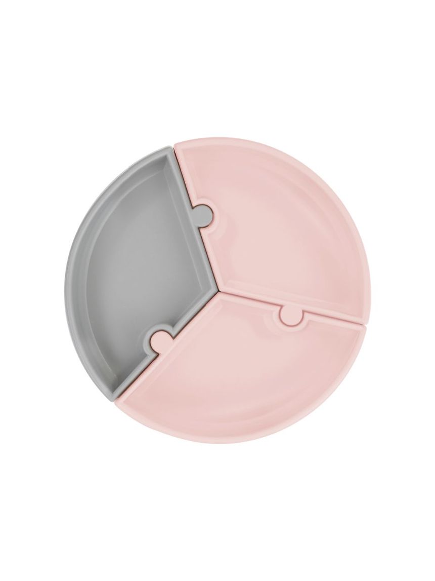 Minikoioi πιάτο puzzle σιλικόνης με αποσπώμενες θέσεις mineral blue/powder grey 0907-101390002 - MinikOiOi