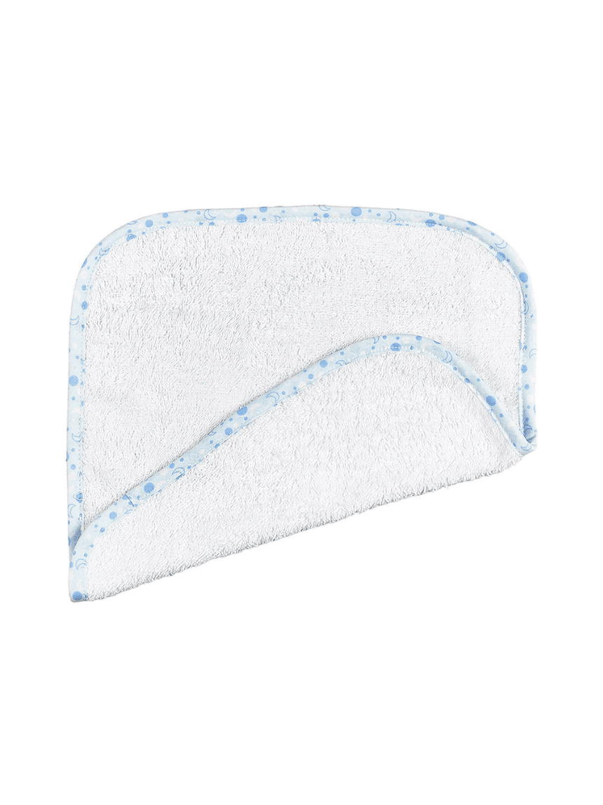 ο κόσμος του μωρού λαβέτα 30x30 cm λευκή με ρέλι lapyco σιέλ 15181 - ο κόσμος του μωρού