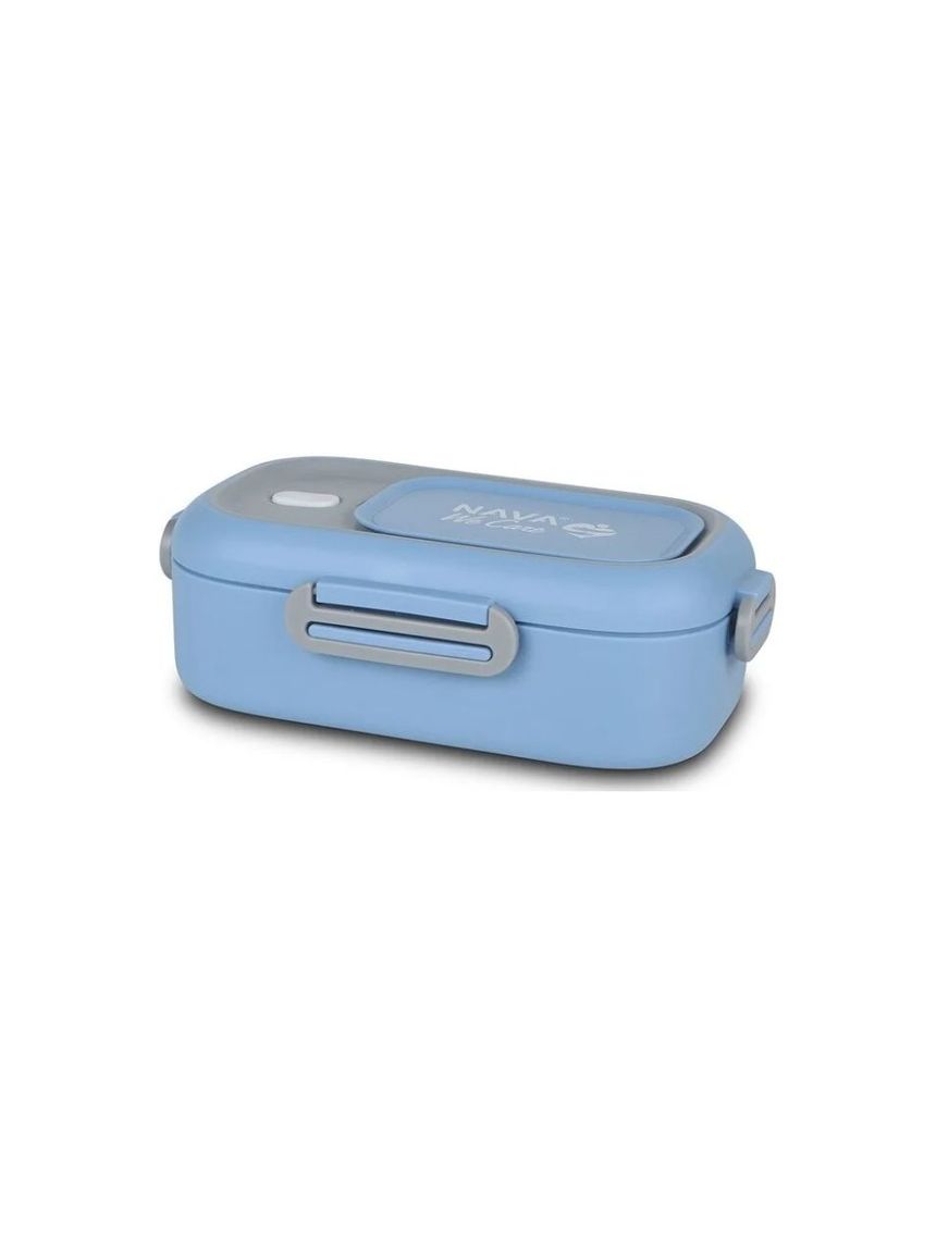 Nava δοχείο φαγητού ανοξείδωτο ορθογώνιο "we care", μπλε 800ml - Nava