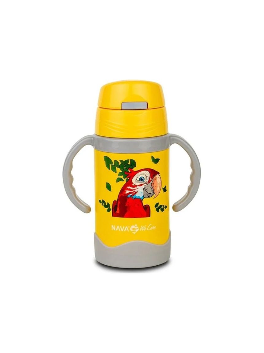 Nava θερμός μπουκάλι ανοξείδωτο "we care" κίτρινο 300ml - Nava