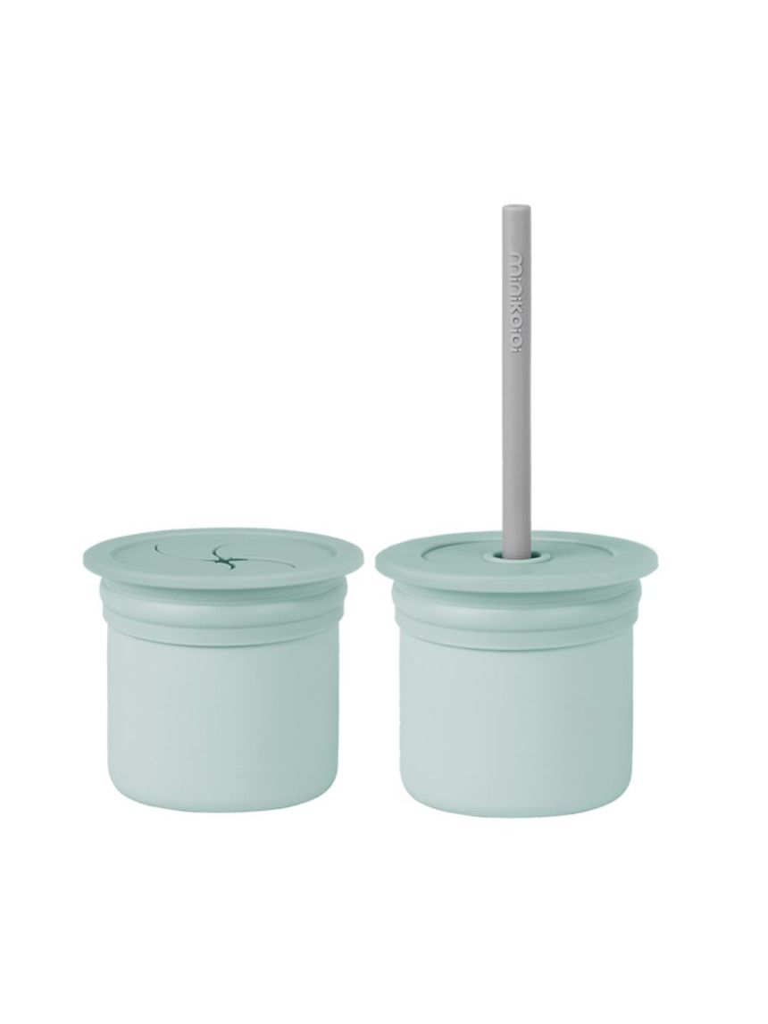 Minikoioi κύπελλο sip+snack πολλών χρήσεων 180ml aqua green/powder grey 0424-101100107 - MinikOiOi