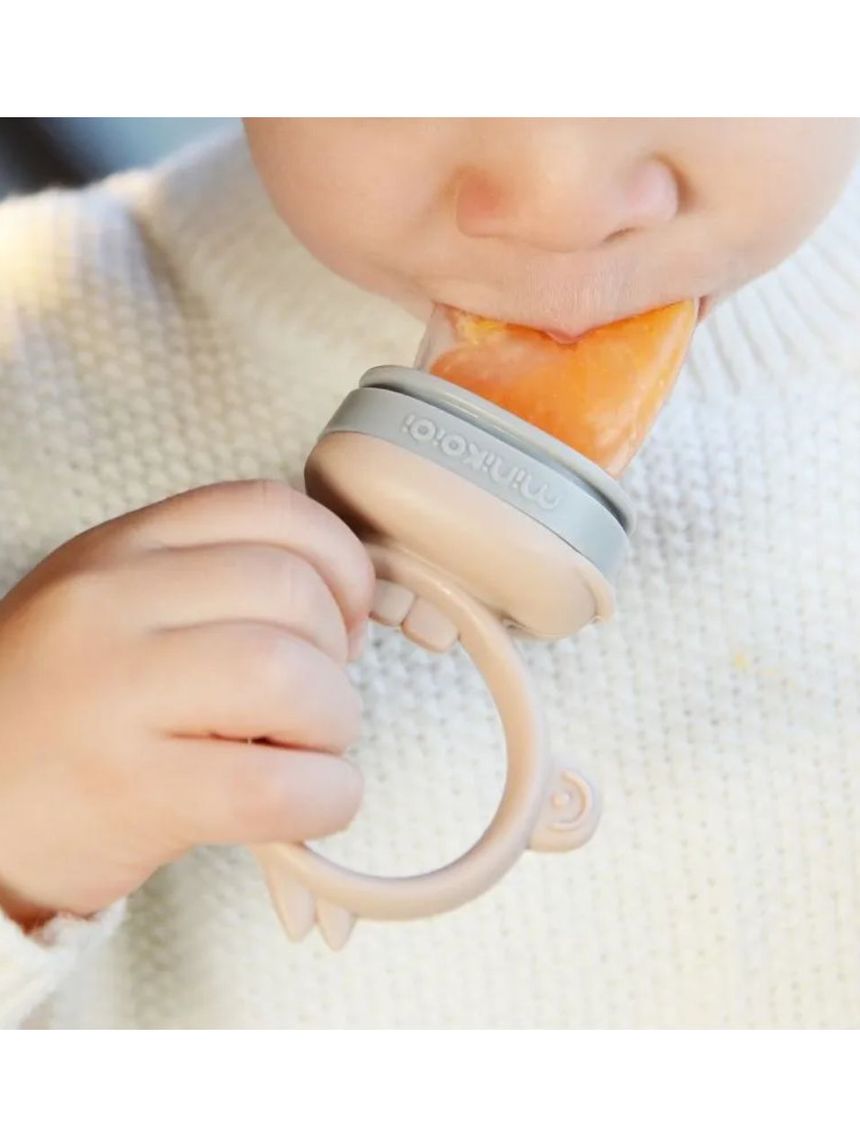 Minikoioi feeder + μασητικό σιλικόνης bubble beige/powder grey 0424-101130008 - MinikOiOi