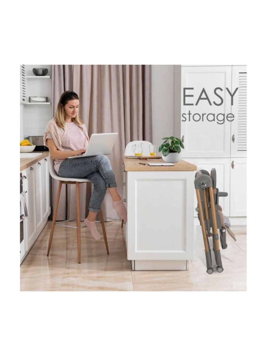 Bebe stars καρέκλα φαγητού-κούνια nuovo 2σε1 mocha 6m+, 867-182 - Bebe Stars