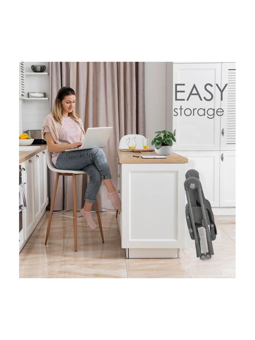 Bebe stars καρέκλα φαγητού milk grey 6m+, 866-186 - Bebe Stars