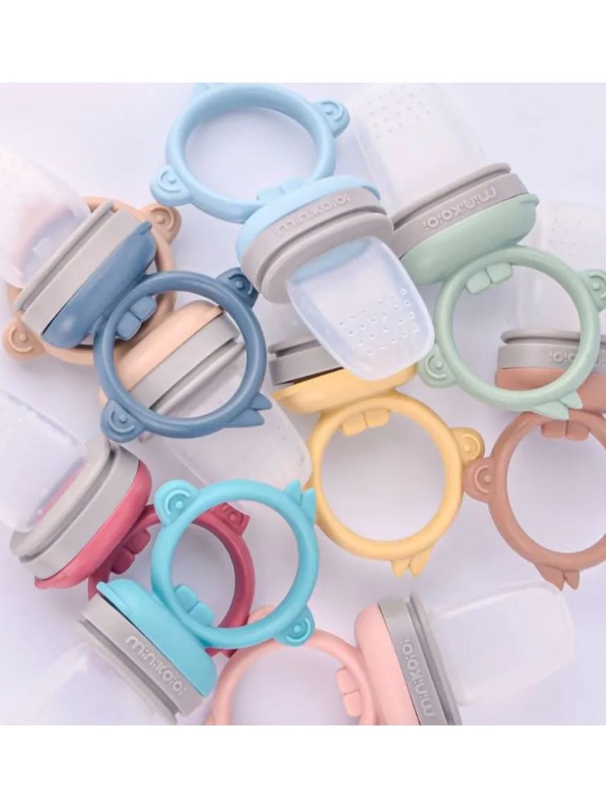Minikoioi feeder + μασητικό σιλικόνης bubble beige/powder grey 0424-101130008 - MinikOiOi
