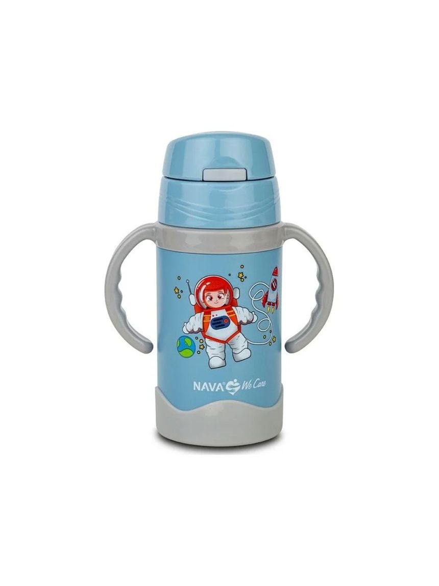 Nava θερμός μπουκάλι ανοξείδωτο "we care" μπλε 300ml - Nava