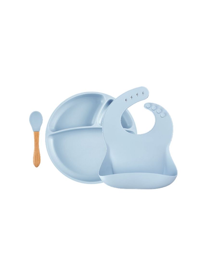 Minikoioi blw ii σετ φαγητού 3τμχ από σιλικόνη 6m+ mineral blue 0907-101070021 - MinikOiOi