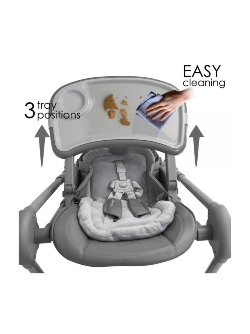 Bebe stars καρέκλα φαγητού-κούνια nuovo 2σε1 grey 6m+ 867-186 - Bebe Stars