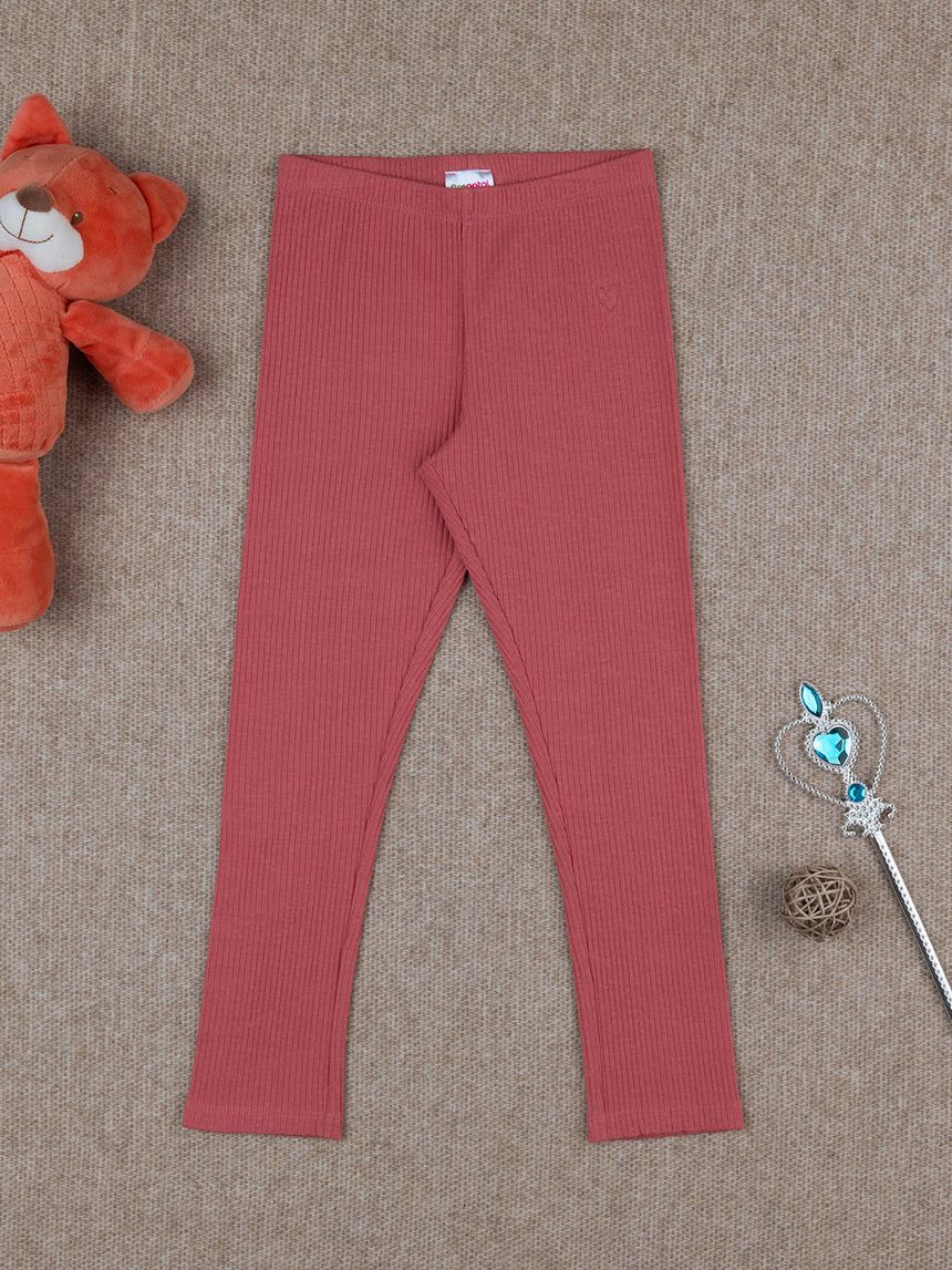 παιδικό κολάν ροζ ριμπ με καρδούλα για κορίτσι - Prénatal