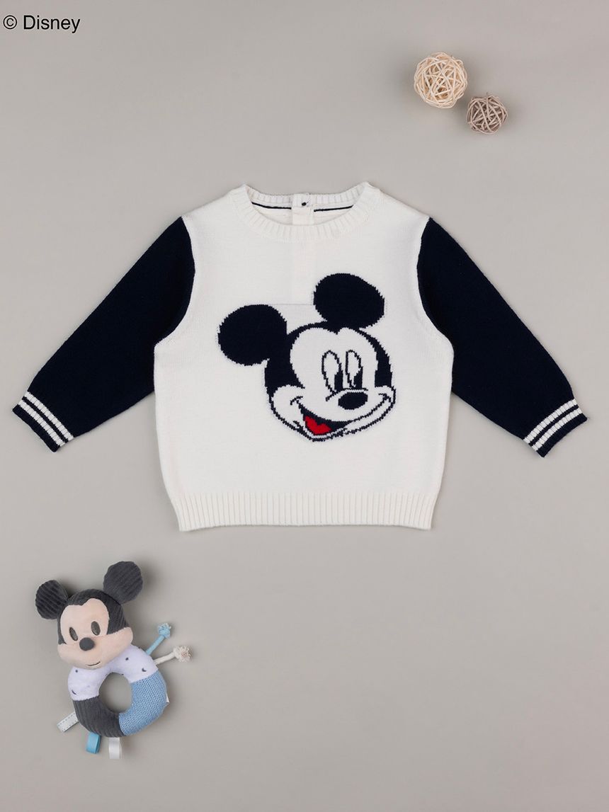 βρεφικό πουλόβερ λευκό mickey για αγόρι - Prénatal