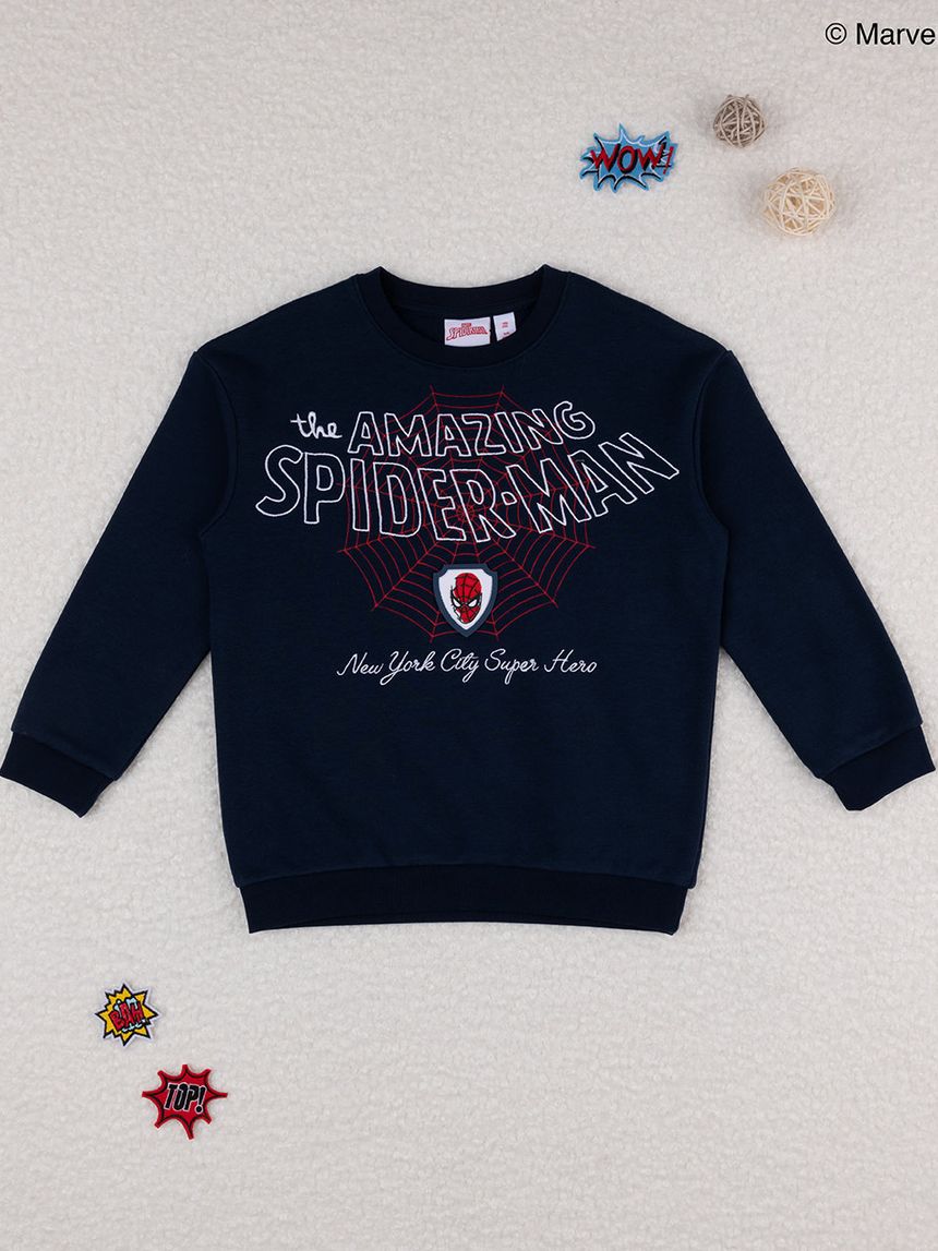 παιδική μπλούζα φούτερ μπλε spiderman για αγόρι - Prénatal