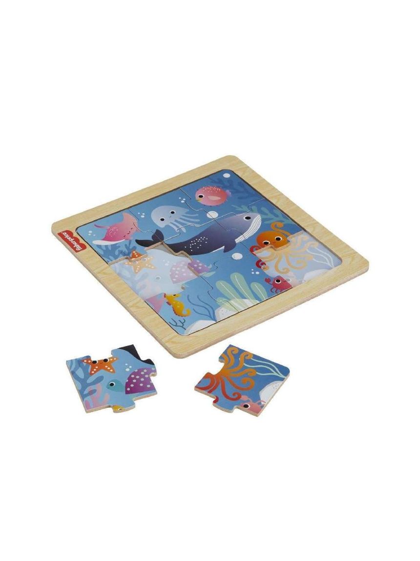 Mattel fisher-price μίνι ξύλινο παζλ 9 κομμάτια σε διάφορα σχέδια, hxv15 - Fisher-Price