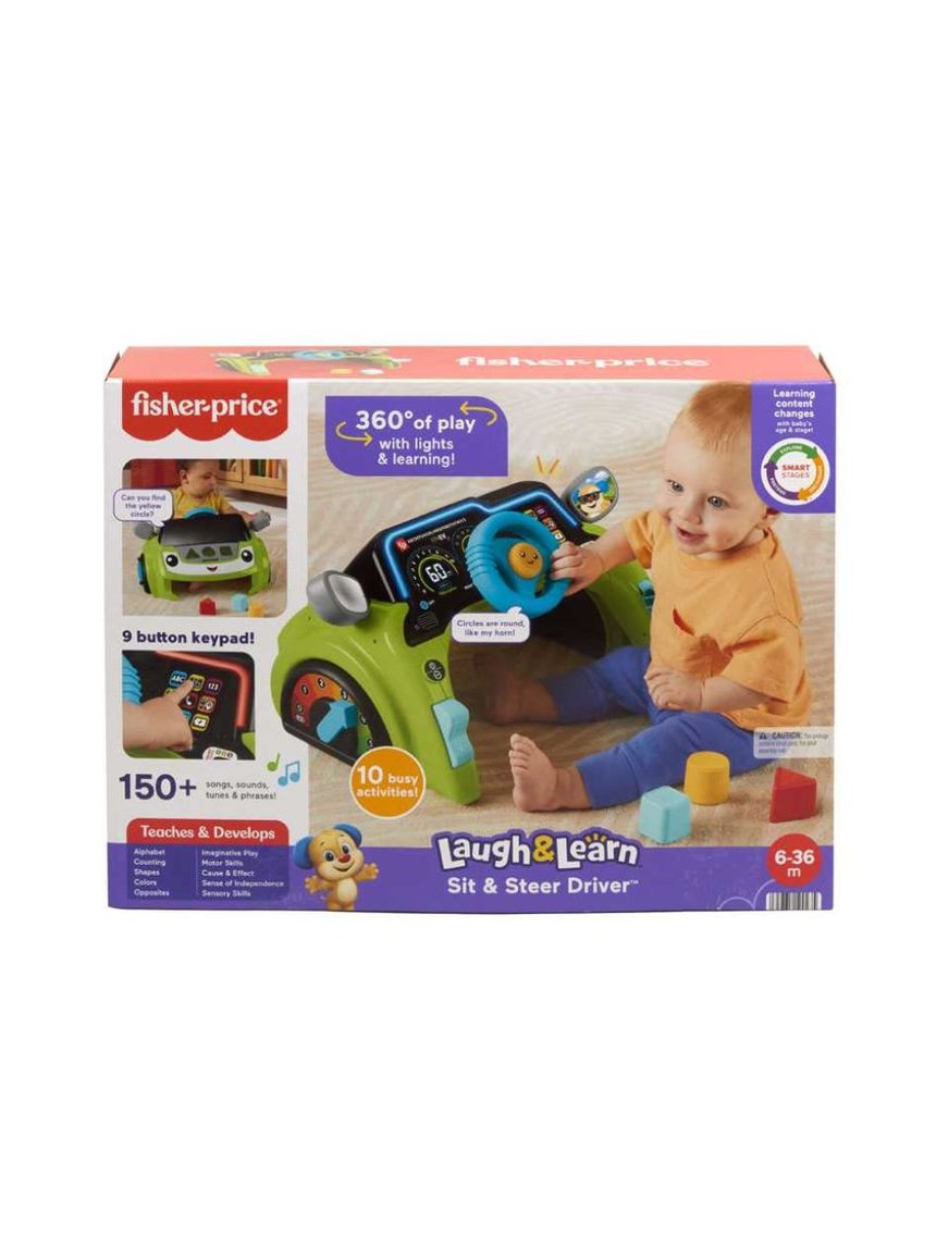 Mattel fisher price laugh & learn sit & steer driver εκπαιδευτικό αυτοκινητάκι, hyr91 - Fisher-Price