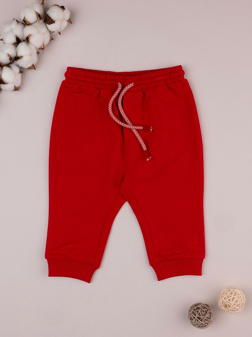 βρεφική φόρμα κόκκινη με κορδόνι για αγόρι - Prénatal